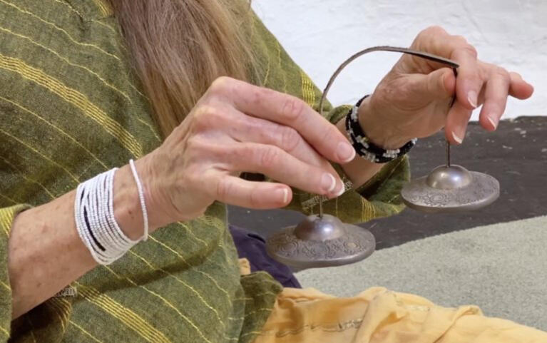 Guided meditation in the Hollyhock Sanctuary